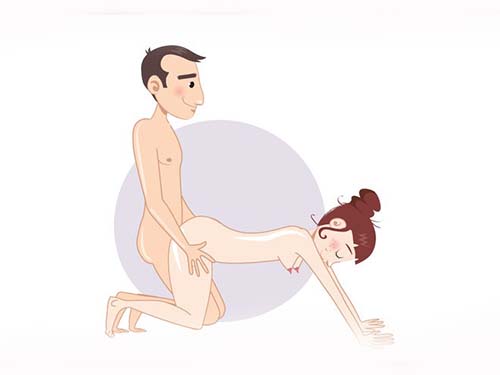 Anal plug kullanımı için köpek pozisyonu