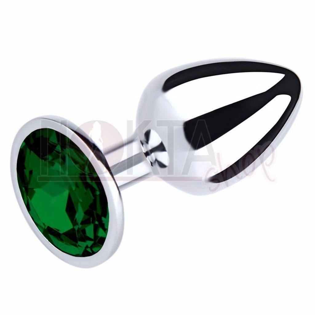Zümrüt taşlı metal anal plug