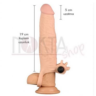 king sleeve 5cm uzatmalı titreşimli penis kılıfı satın al