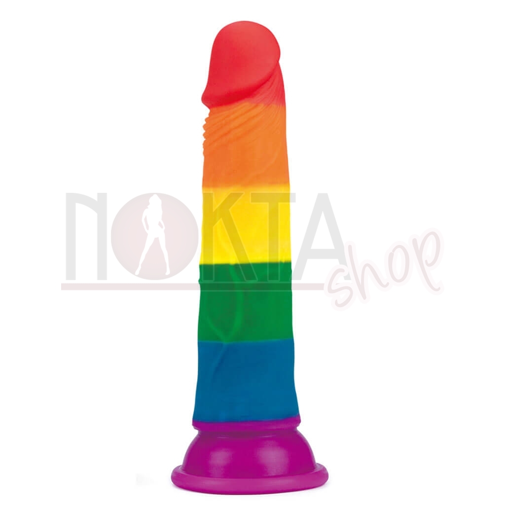 19 cm gökkuşağı renkli dildo