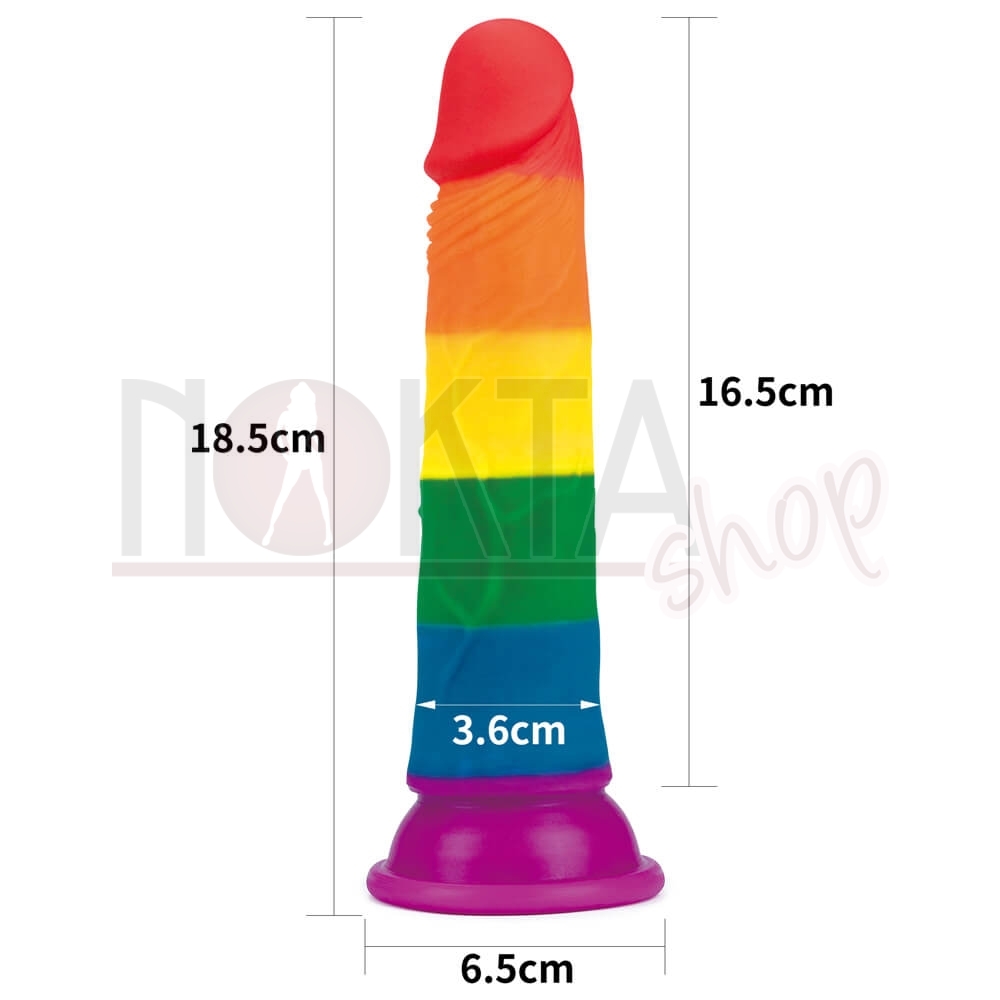 19 cm gökkuşağı renkli dildo