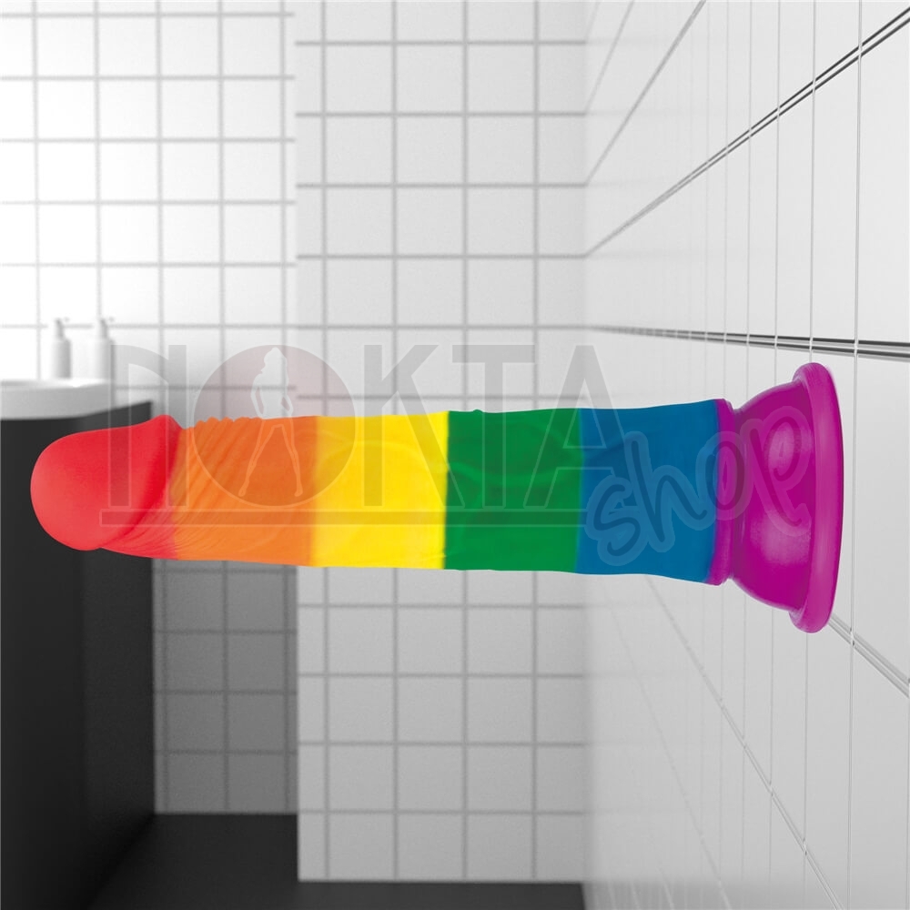 19 cm gökkuşağı renkli dildo