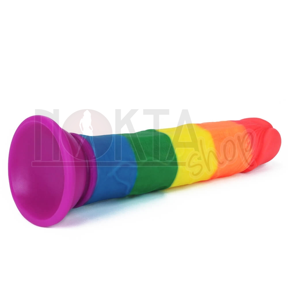 19 cm gökkuşağı renkli dildo