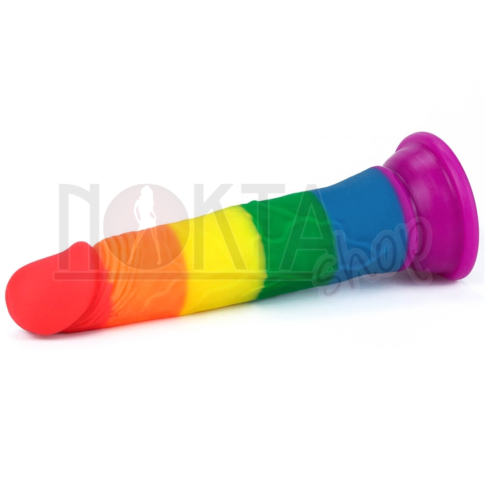19 cm gökkuşağı renkli dildo