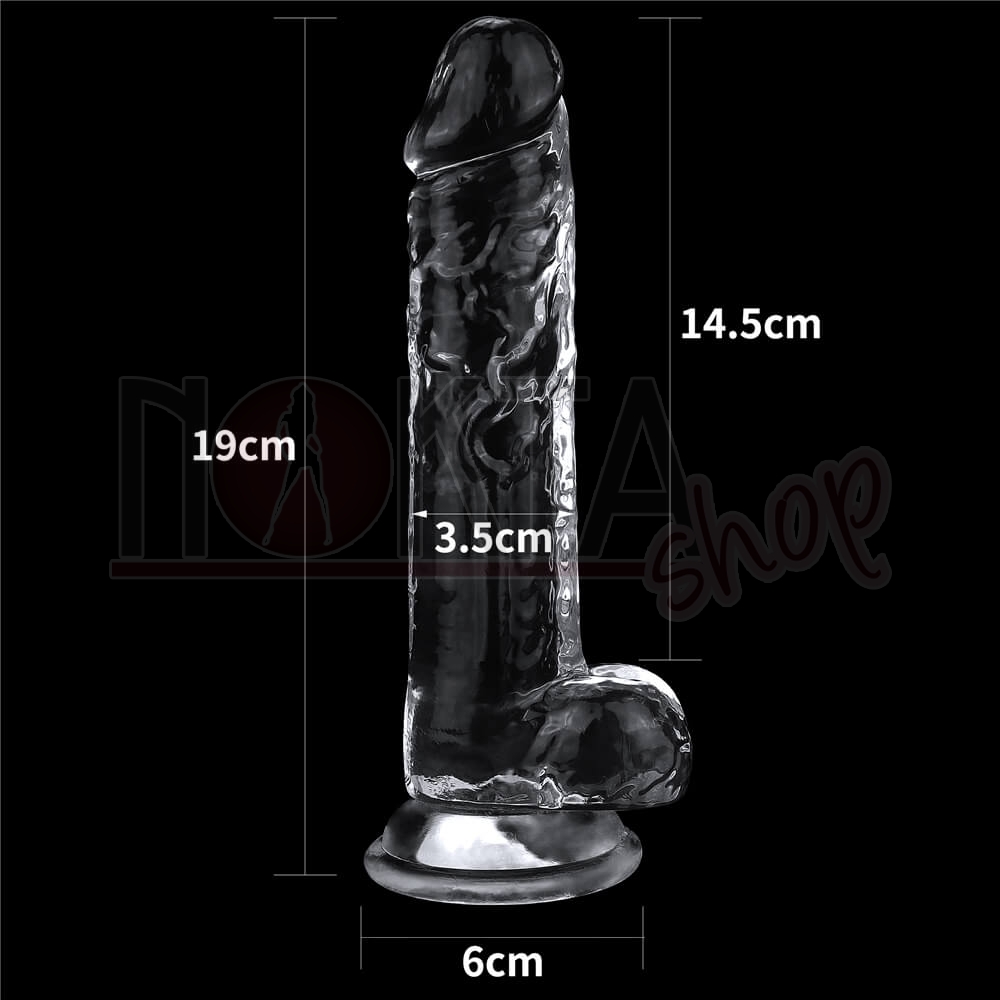 19cm yumuşak jel şeffaf dildo