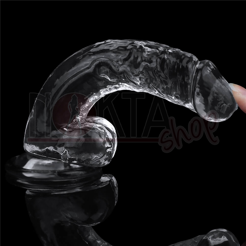 19cm yumuşak jel şeffaf dildo