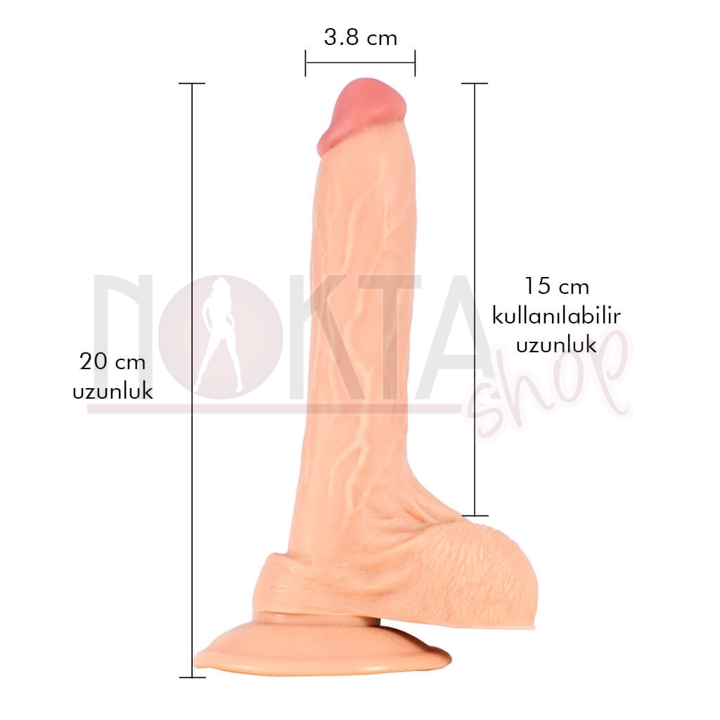 20 cm gerçekçi dokulu realistik dildo