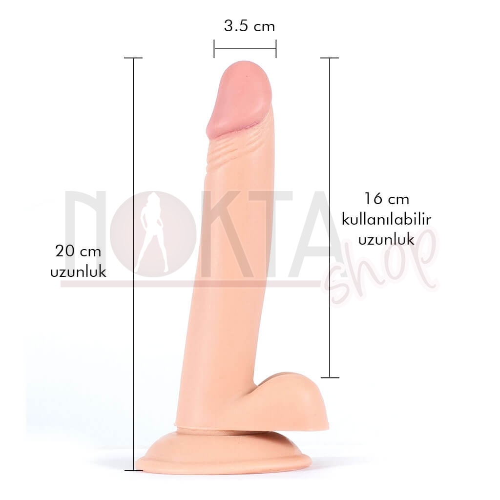20 cm pürüzsüz gerçekçi dokulu yapay penis satın al