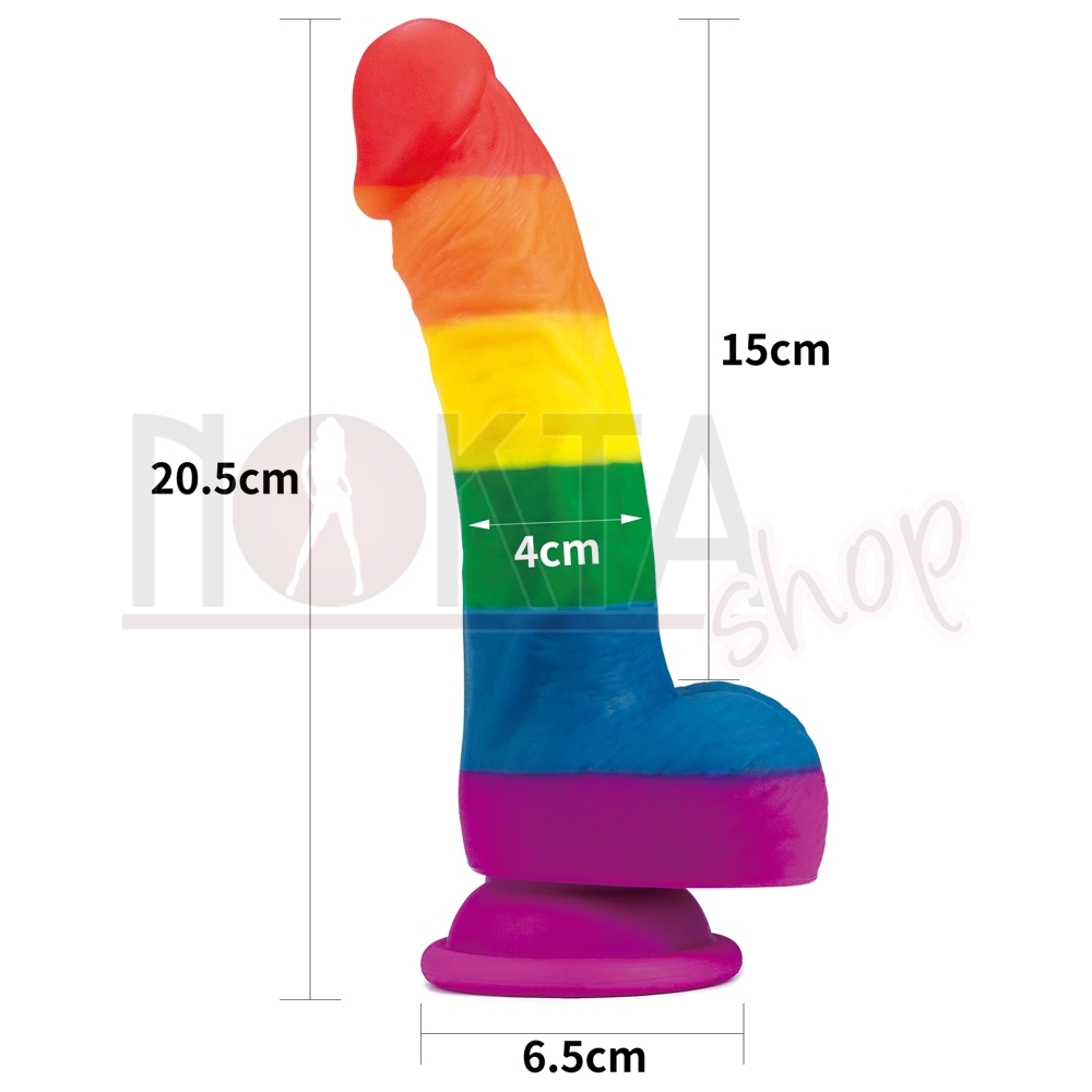 20 cm yumuşak dokuda renkli gay dildo