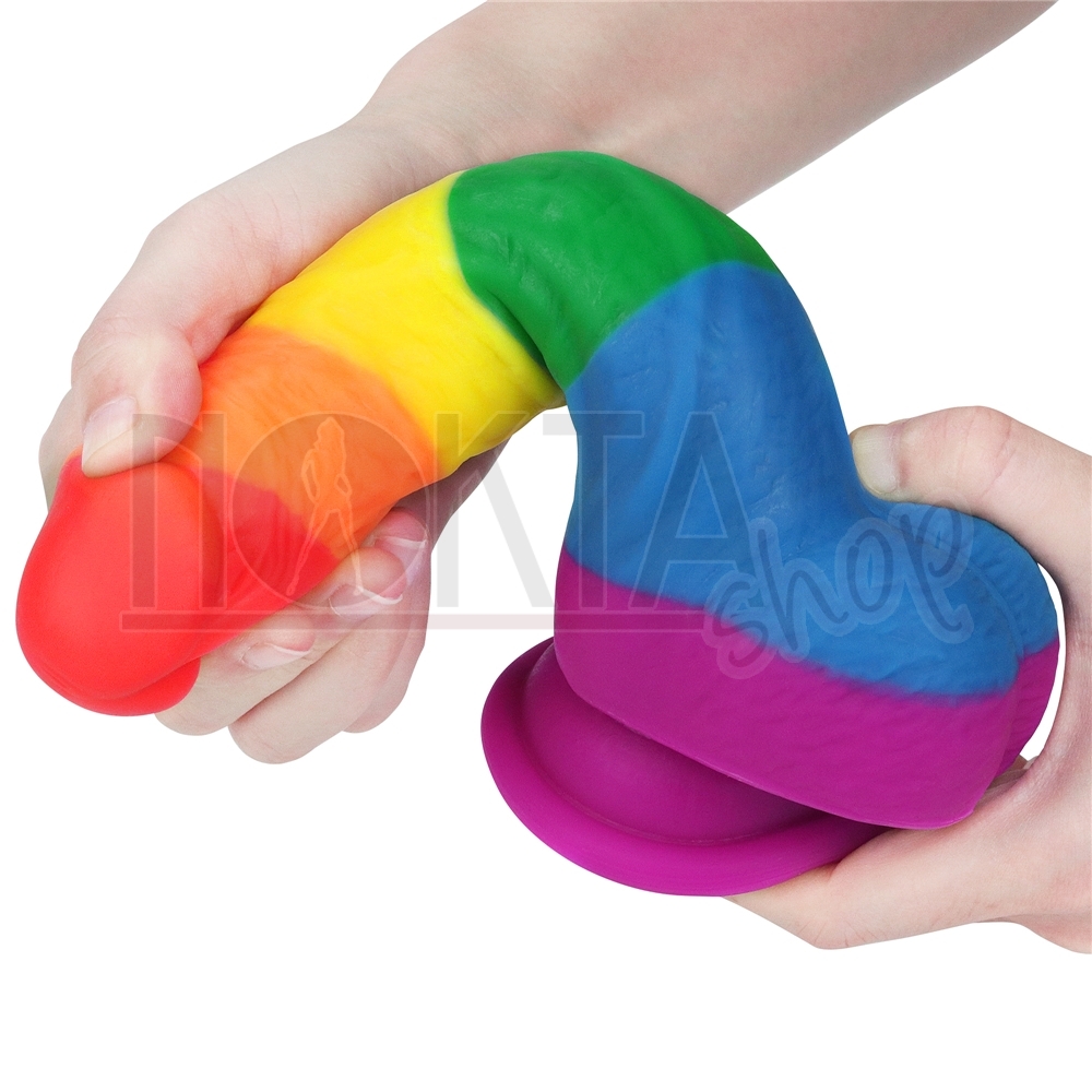 20 cm yumuşak dokuda renkli gay dildo