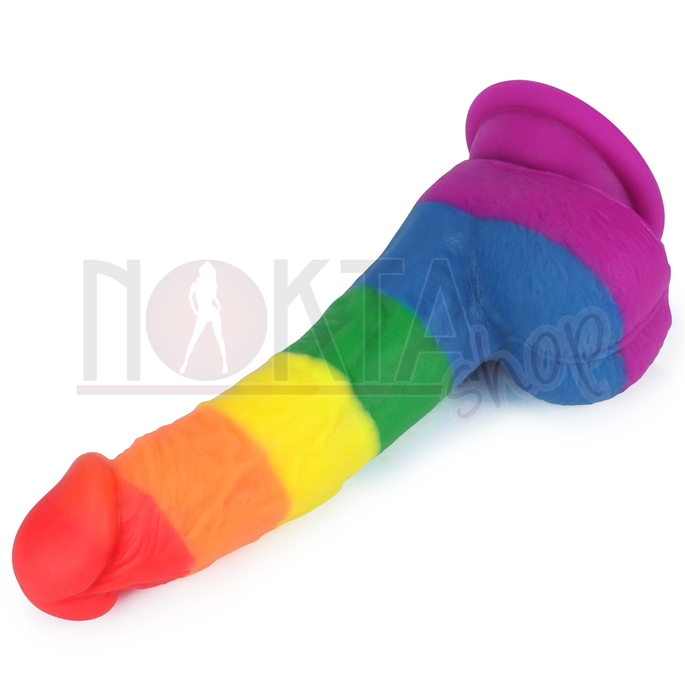 20 cm yumuşak dokuda renkli gay dildo