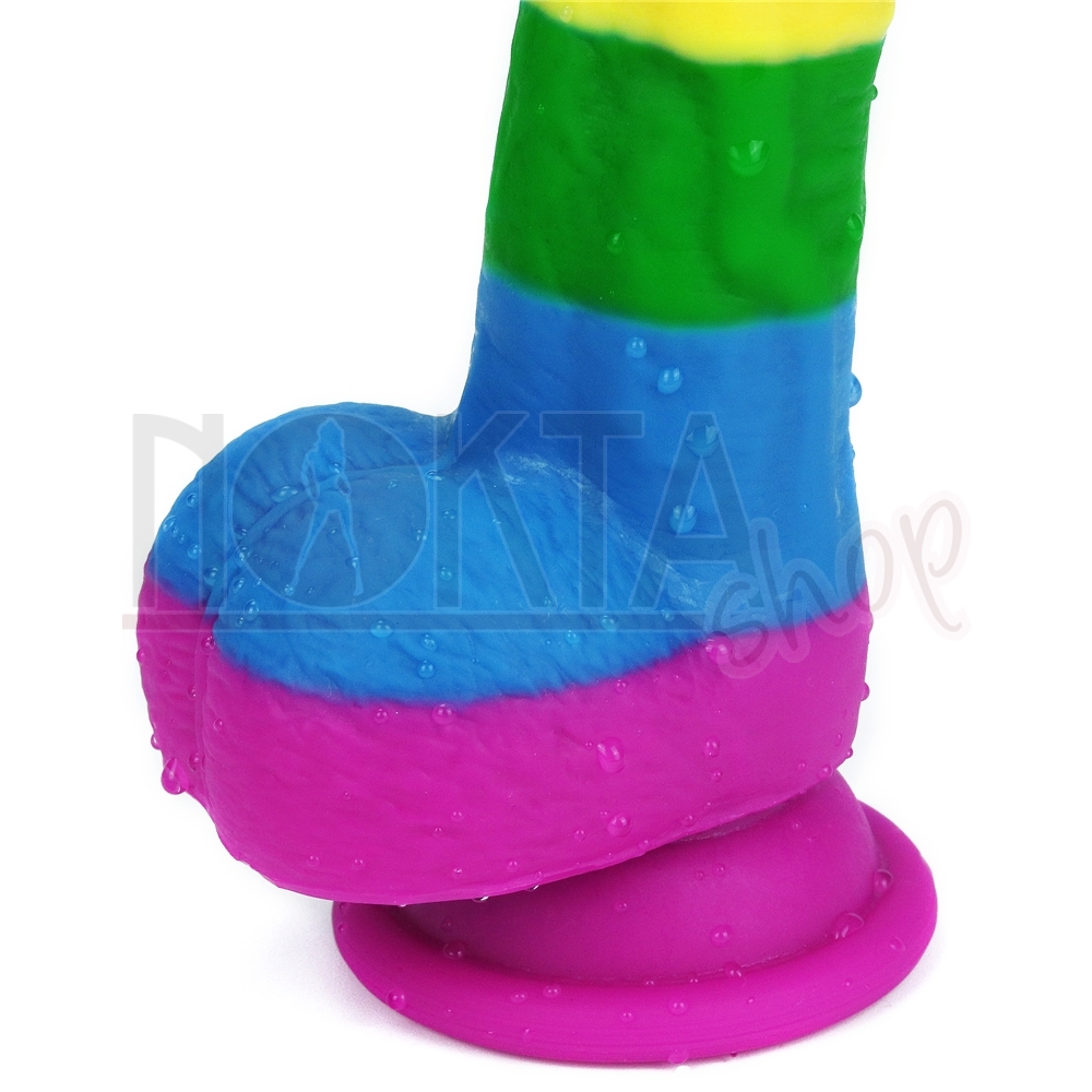 20 cm yumuşak dokuda renkli gay dildo