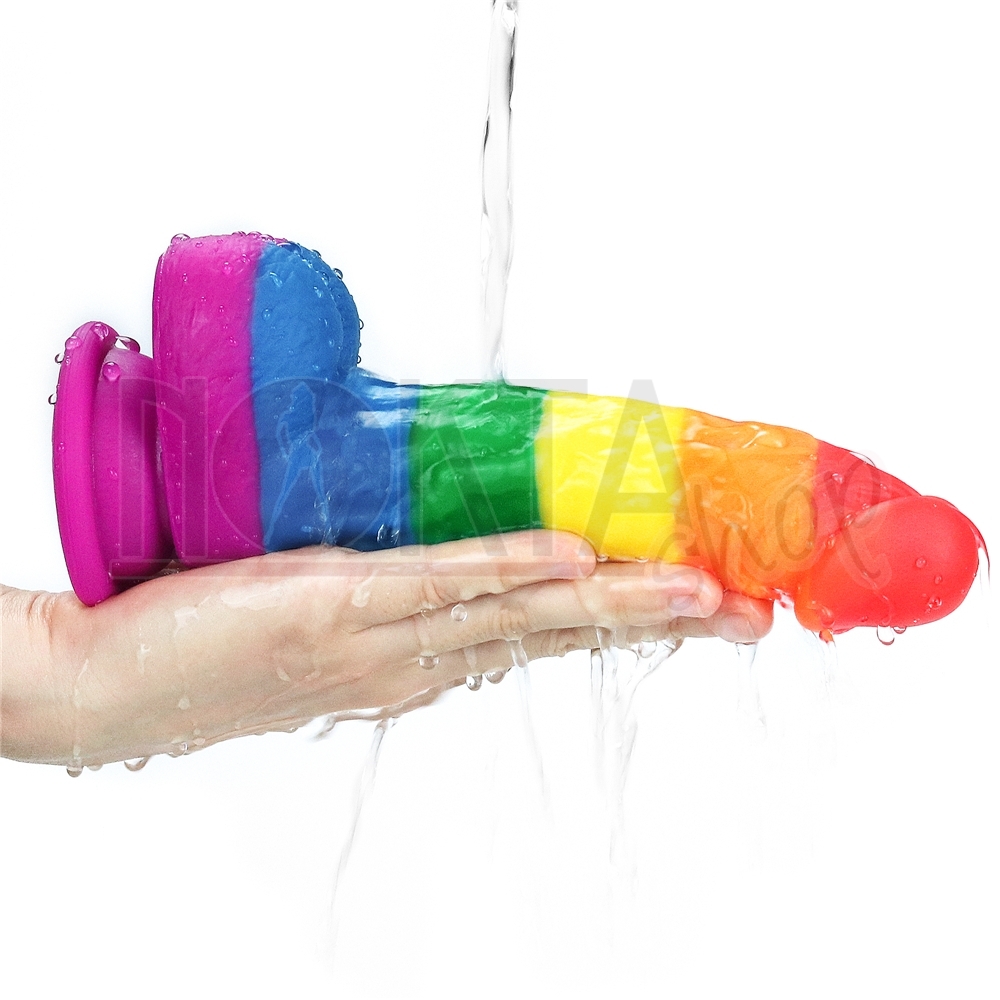 20 cm yumuşak dokuda renkli gay dildo