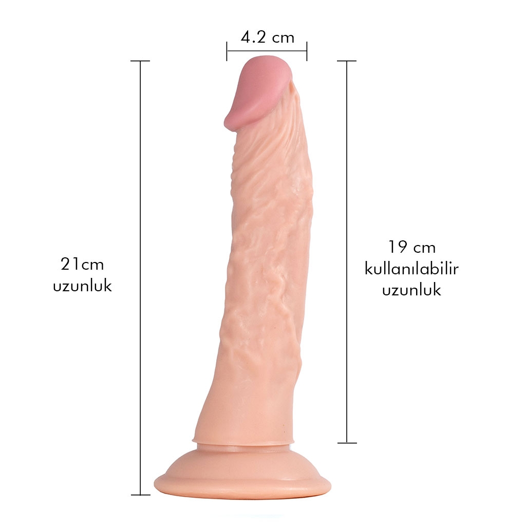 21 cm gerçekçi realistik kalın uzun dildo