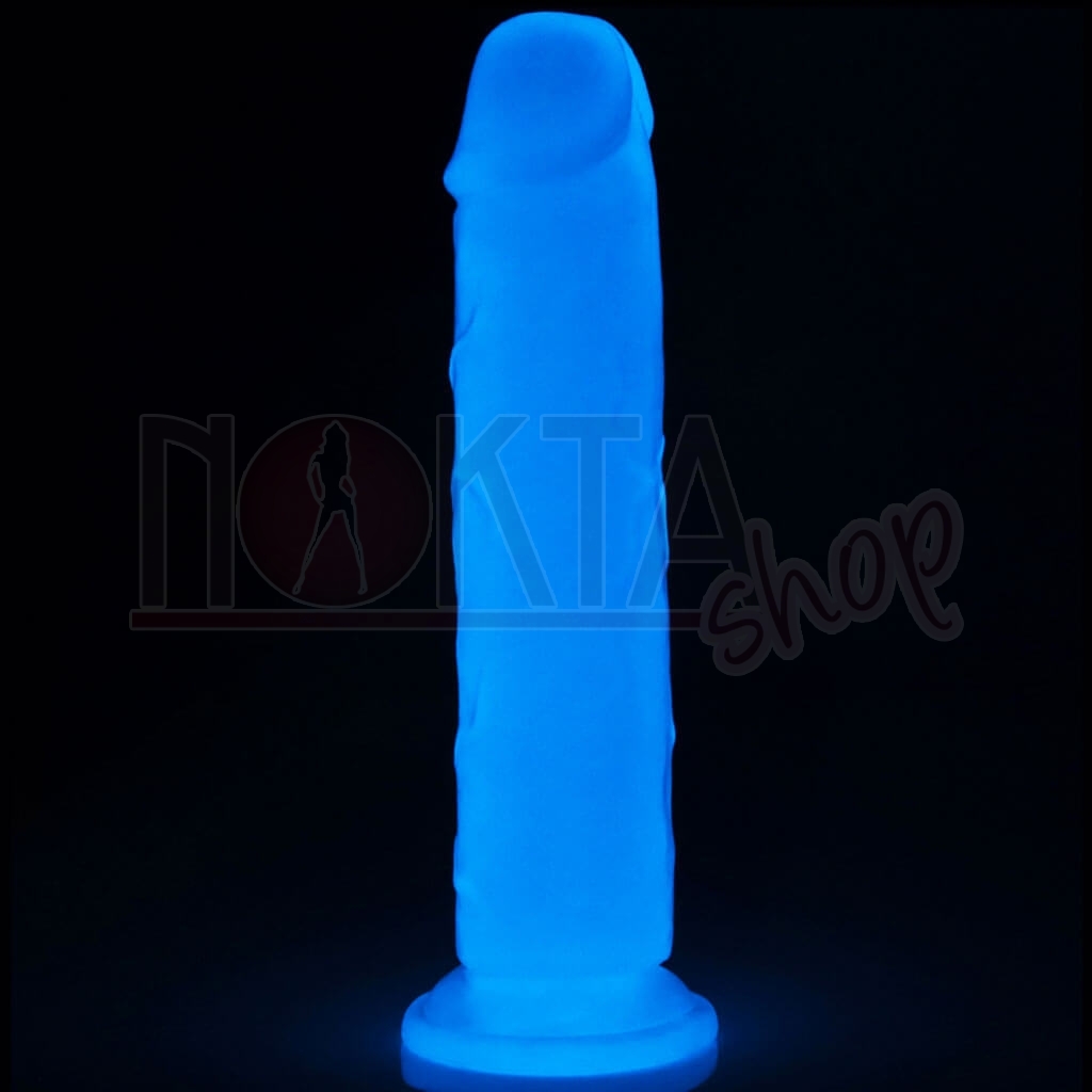 21 cm testissiz gece parlayan neon dildo