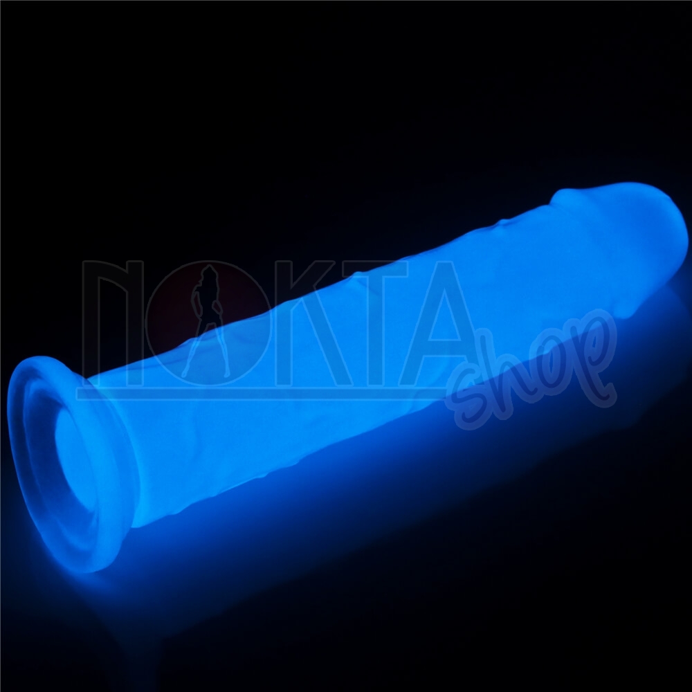 21 cm testissiz gece parlayan neon dildo