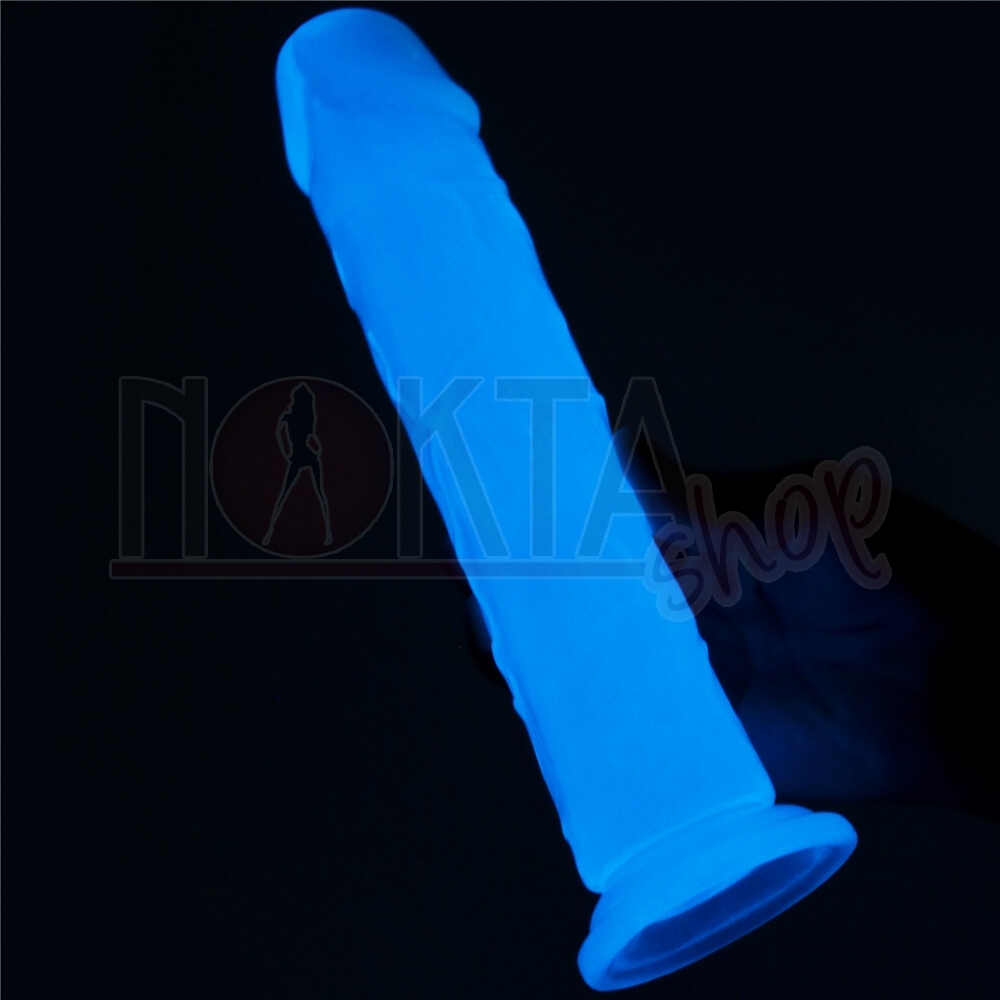 21 cm testissiz gece parlayan neon dildo