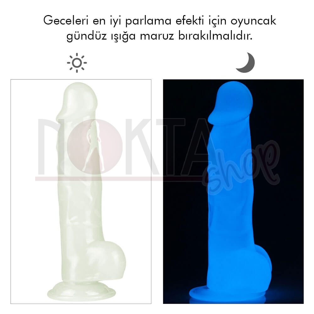 22 cm gece parlayan neon yapay penis