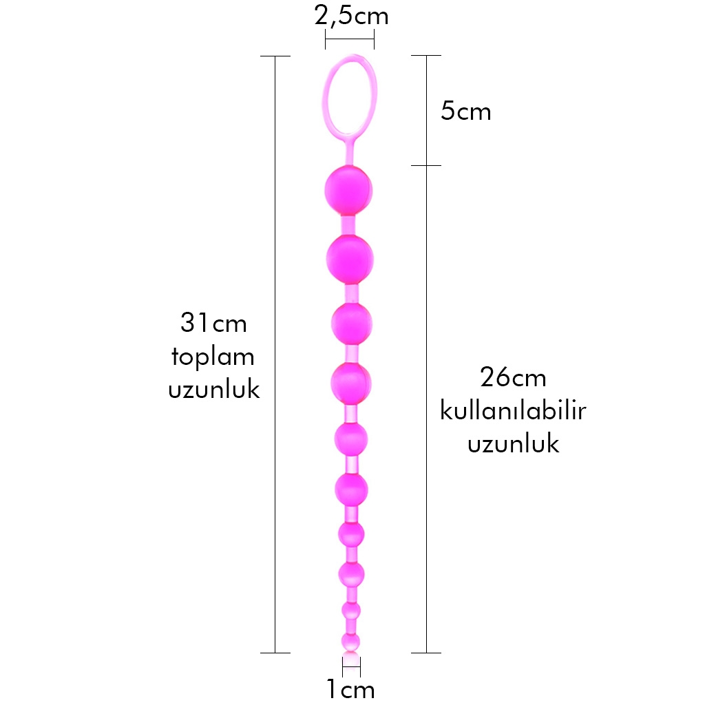 31 cm pembe anal sıralı top