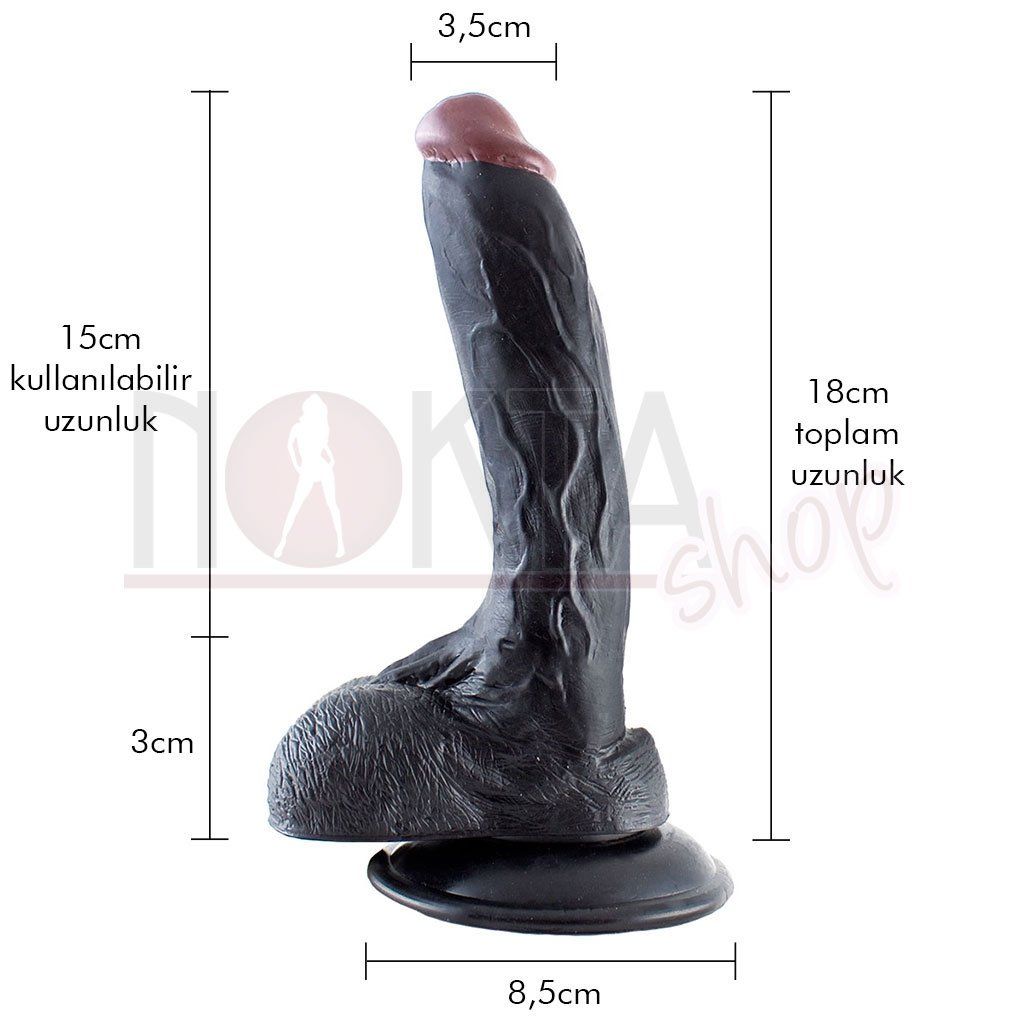 Adam 18cm realistik zenci dildo