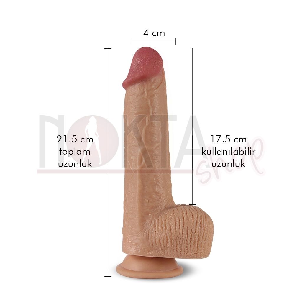 Bruno 22cm isıtmalı oynar başlı ultra gerçekci vibratör