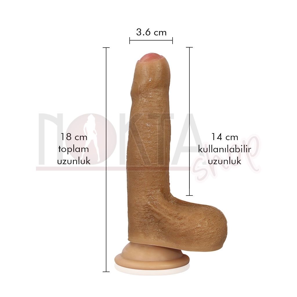 Carlos 18cm sünnetsiz ekstra gerçekci realistik penis