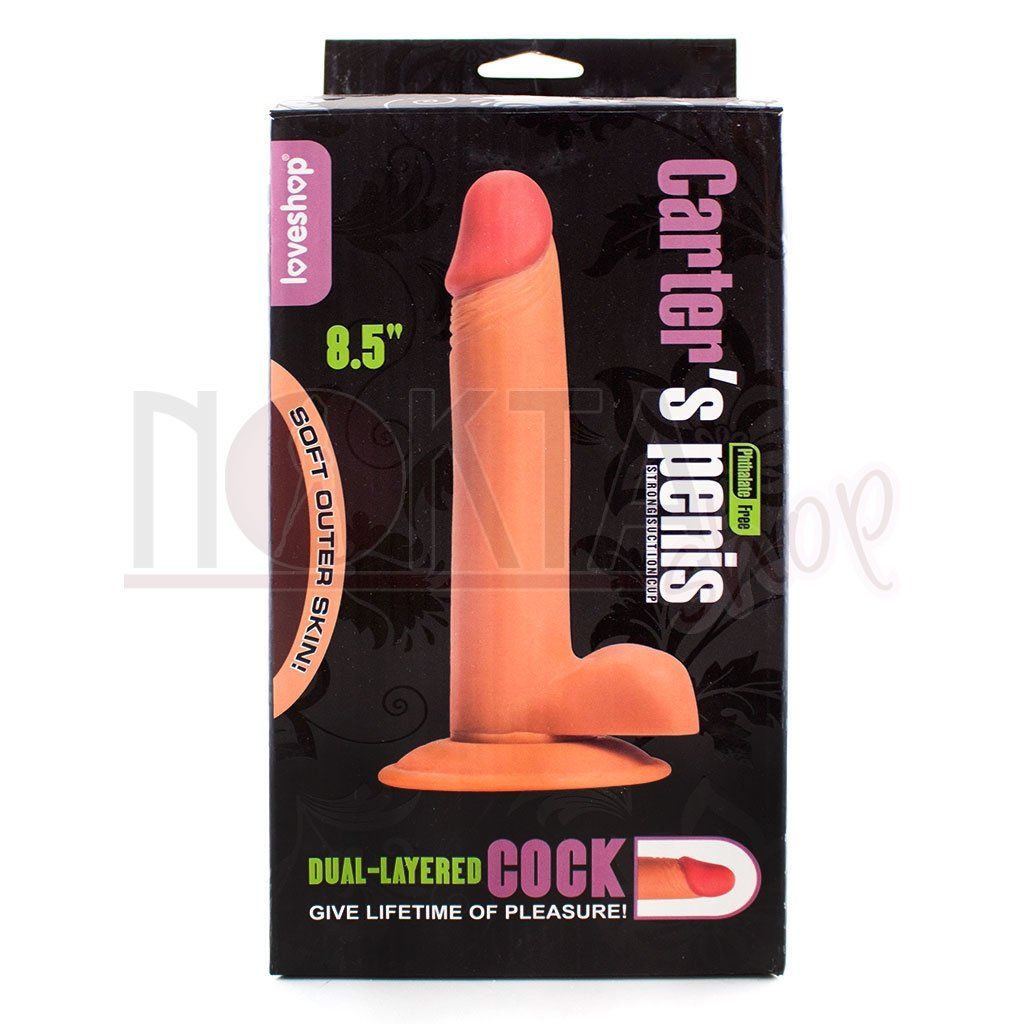 Carter 19cm pürüzsüz belden bağlamalı penis