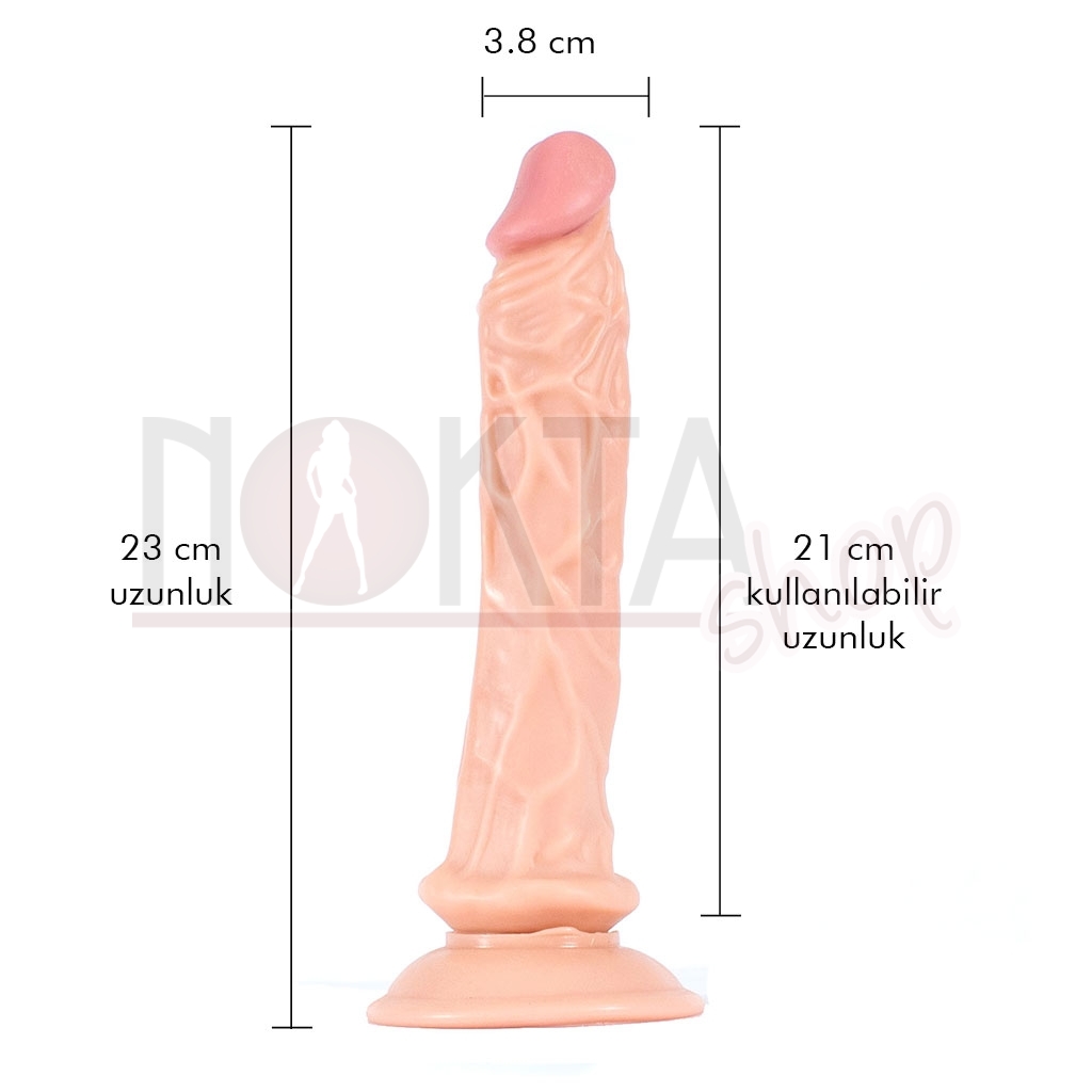 Cesar 23 cm titreşimli uzun strapon