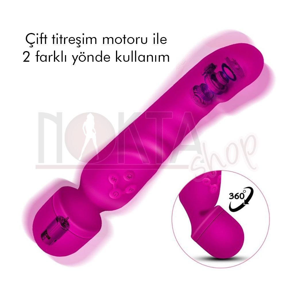 Çift yönlü kullanılabilen yumuşak silikon titreşimli sex oyuncağı