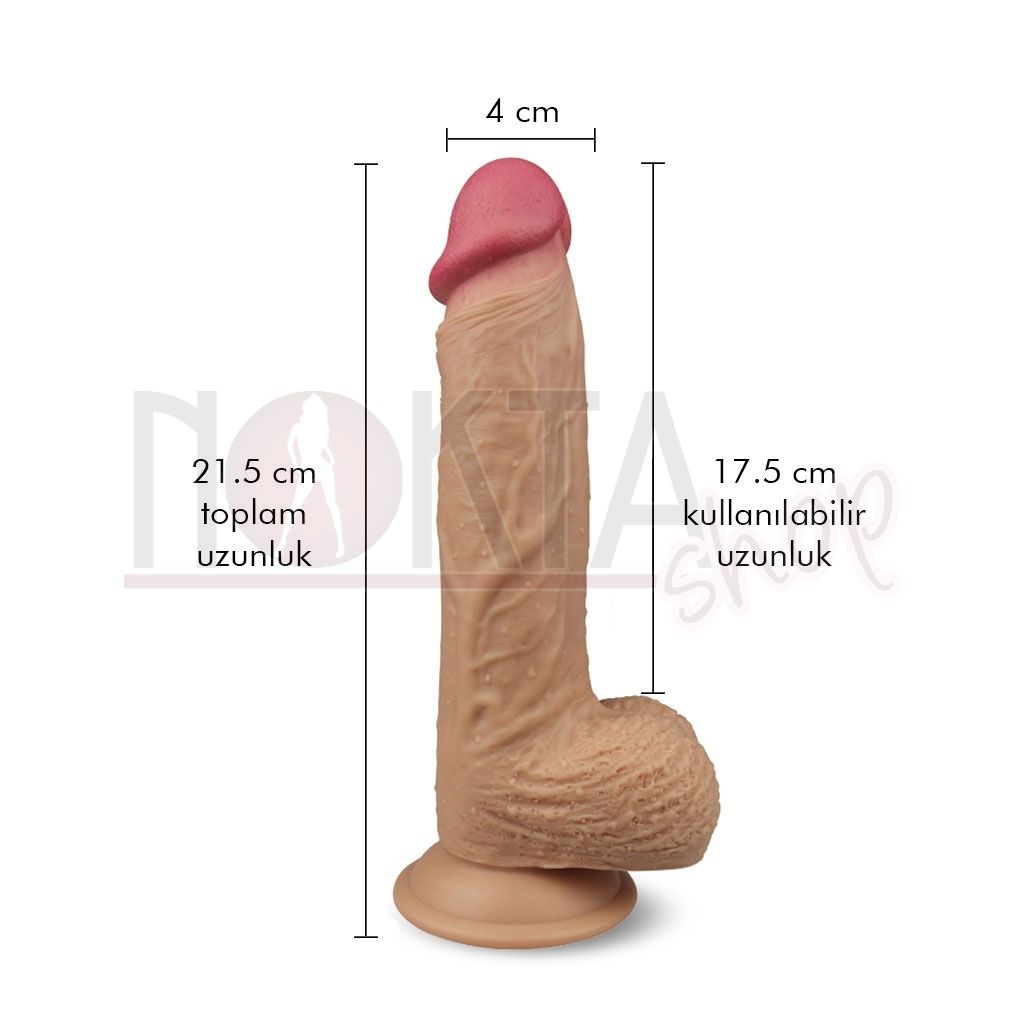 Diego 22cm isıtmalı oynar başlı ultra gerçekci vibratör