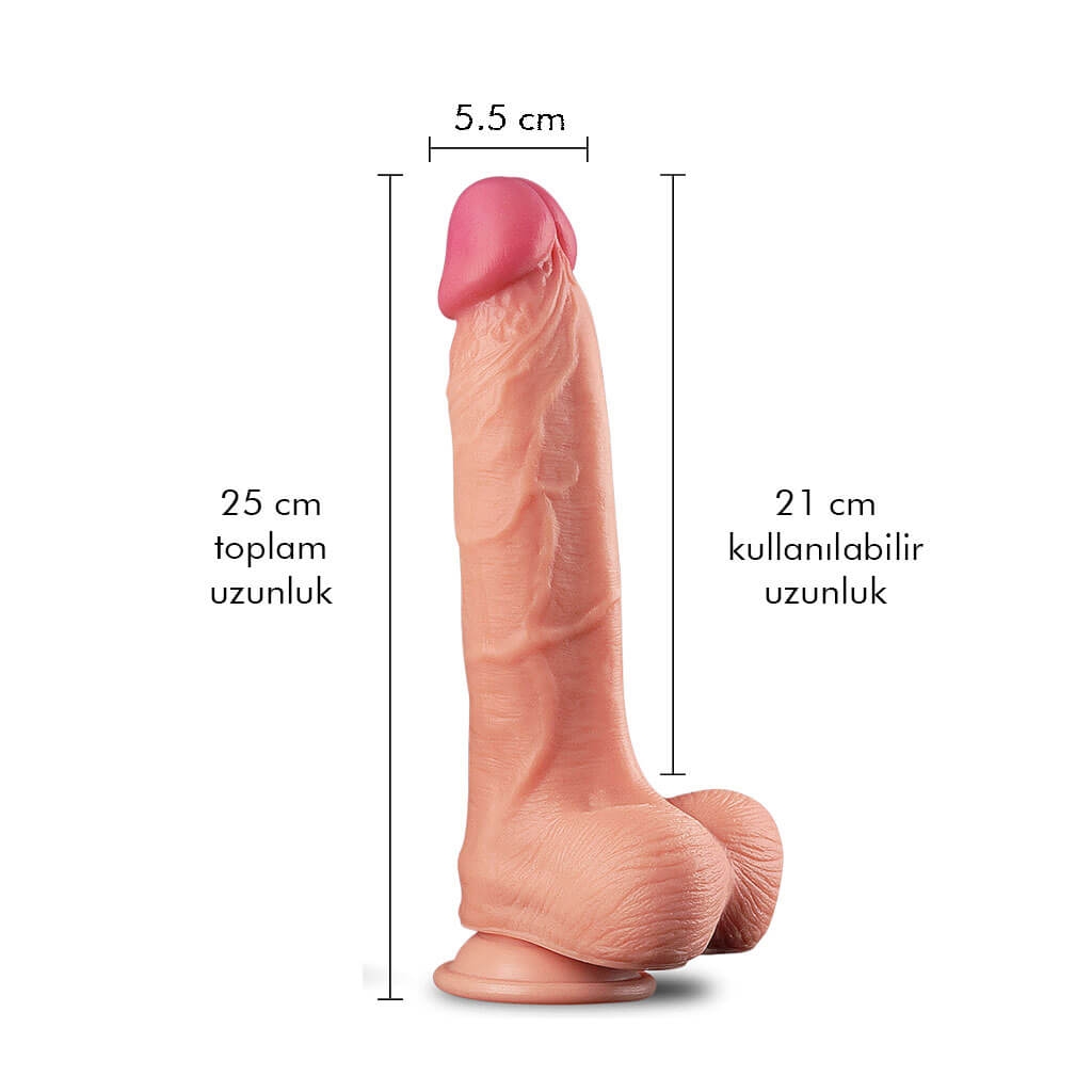 Gerçekçi 25 cm dev yapay penis