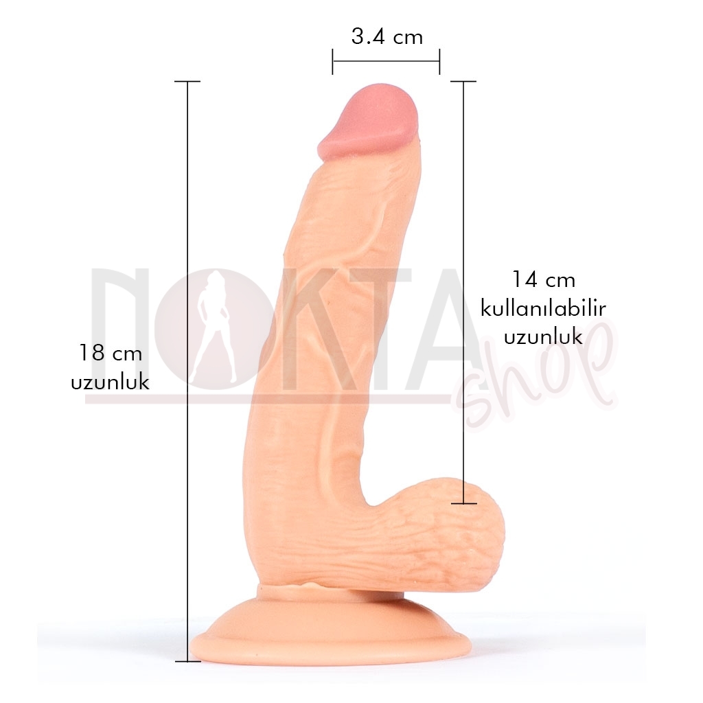 Jerry 18 cm damarlı kemerli penis