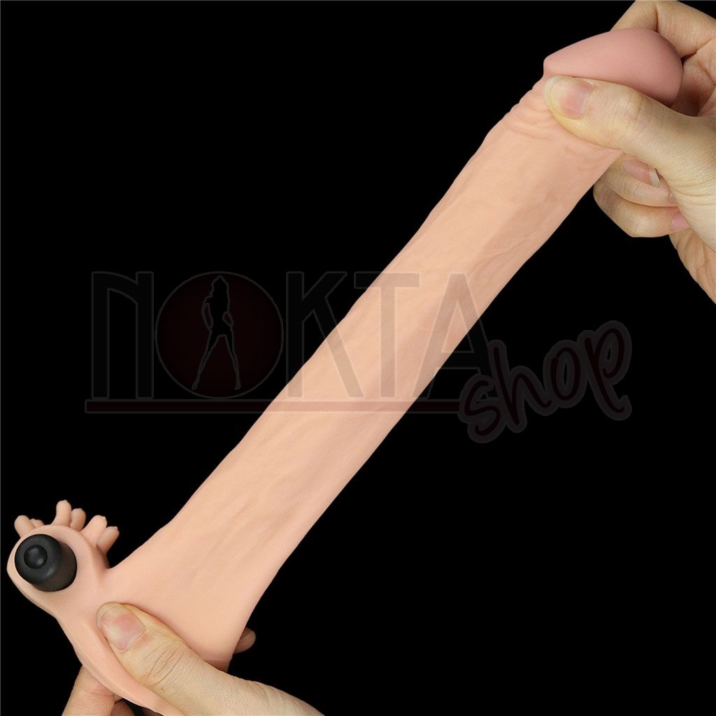 King sleeve 5cm uzatmalı titreşimli penis kılıfı