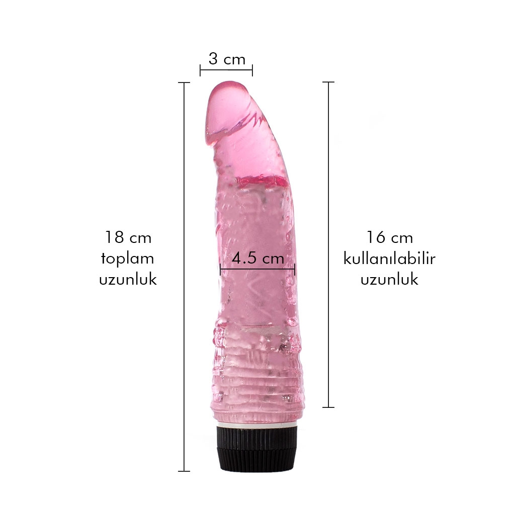 lovex 18 cm titreşimli pembe jel vibratör satın al