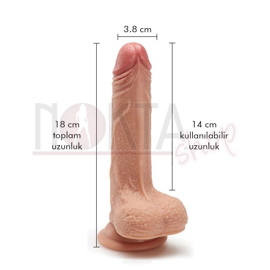 Luke 18cm ekstra gerçekci çift katmanlı realistik penis