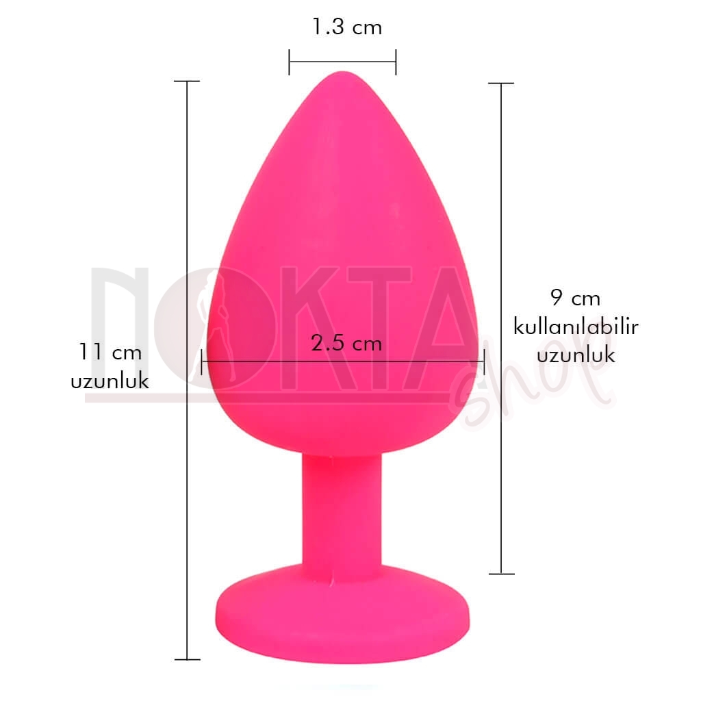 Silikon pembe taşlı anal plug