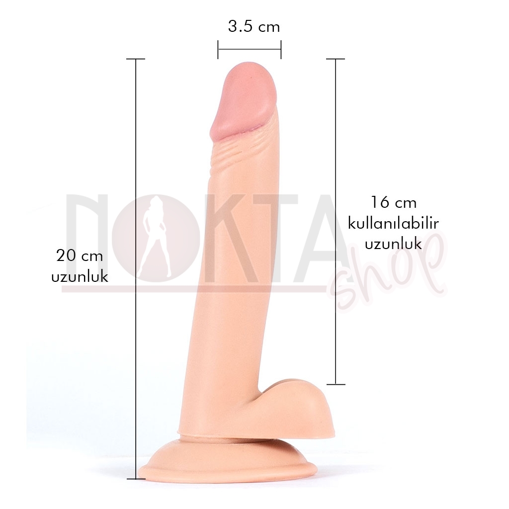 Simon 20 cm pürüzsüz kemerli penis