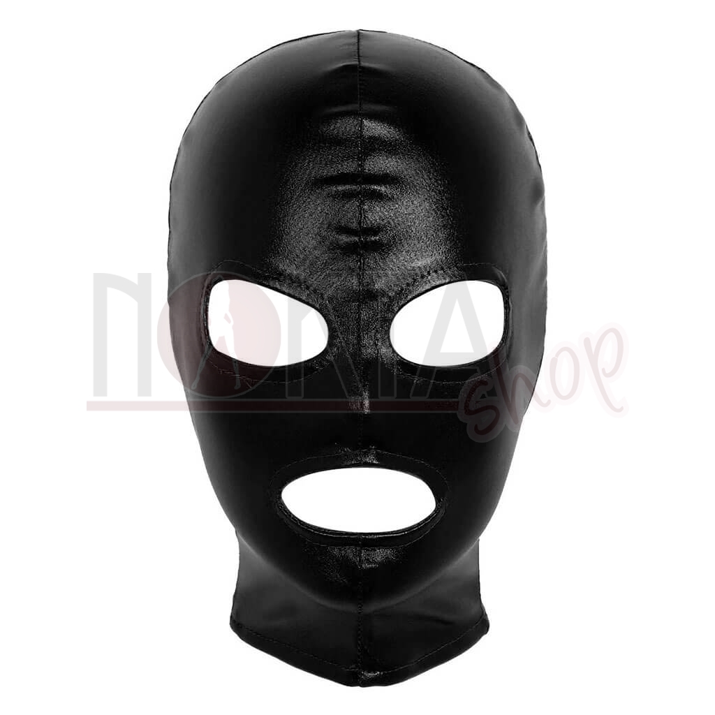 Siyah latex fetiş yüz maskesi