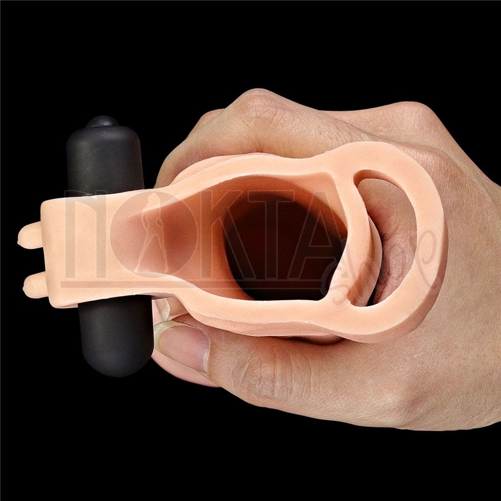 Titreşimli 7.5 cm uzatıcı penis kılıfı