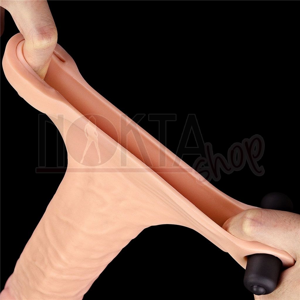 Titreşimli 7.5cm dolgulu penis kılıfı