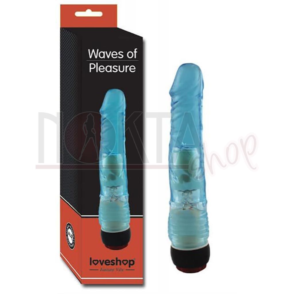 Waves 18 cm realistik mavi jel dildo